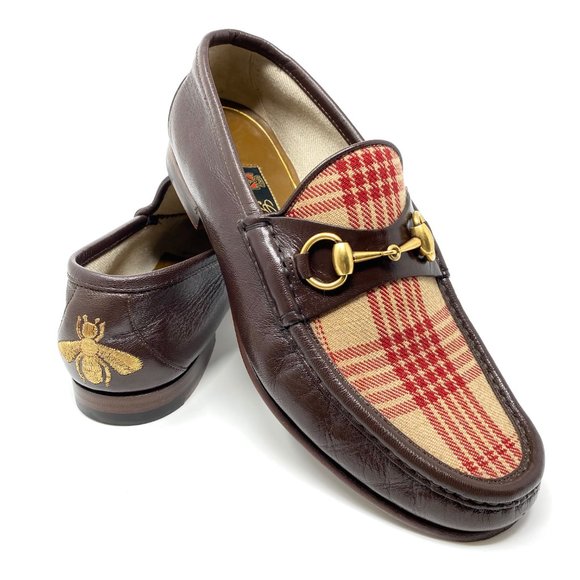 Gucci Other - GUCCI 1953 Plaid Bee Embroidery Sz 7.5 Lux Loafer